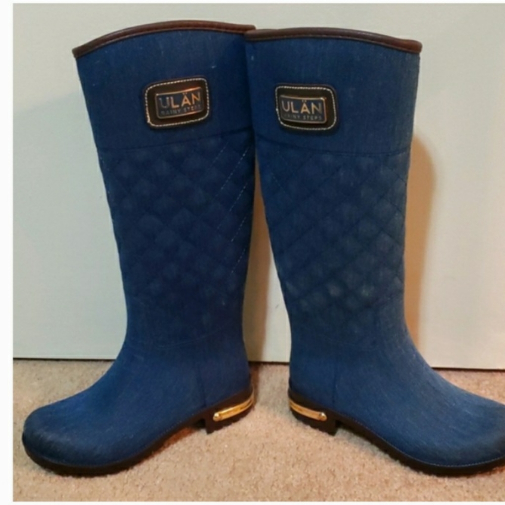Ulan Denim Rain Boots size 10